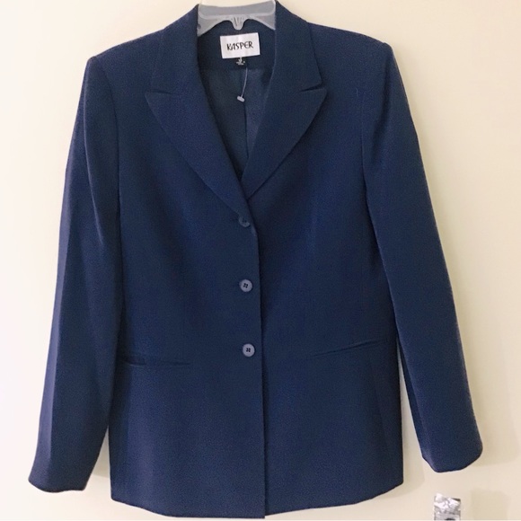 Kasper Navy Blue Blazer Jacket NWT